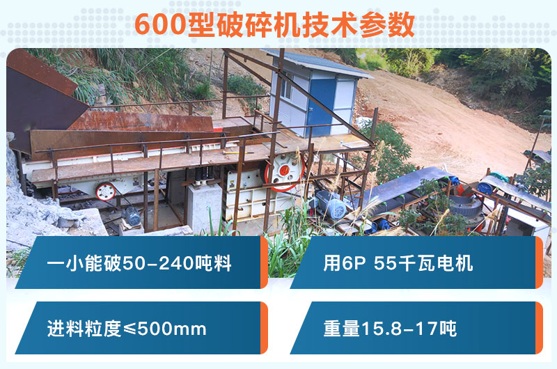 600型破碎機一小時能破多少料？用多少千瓦電機？