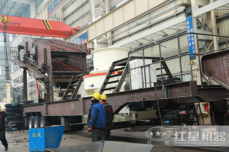 移動(dòng)制砂機(jī)生產(chǎn)車間