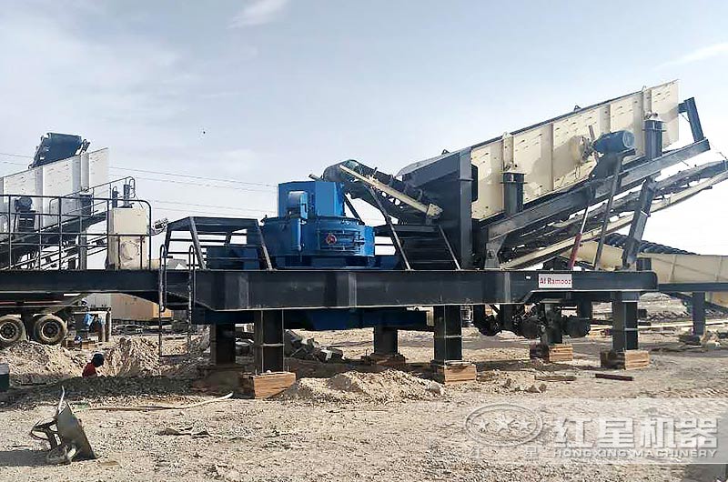 河北保定移動(dòng)制砂機(jī)作業(yè)現(xiàn)場(chǎng)
